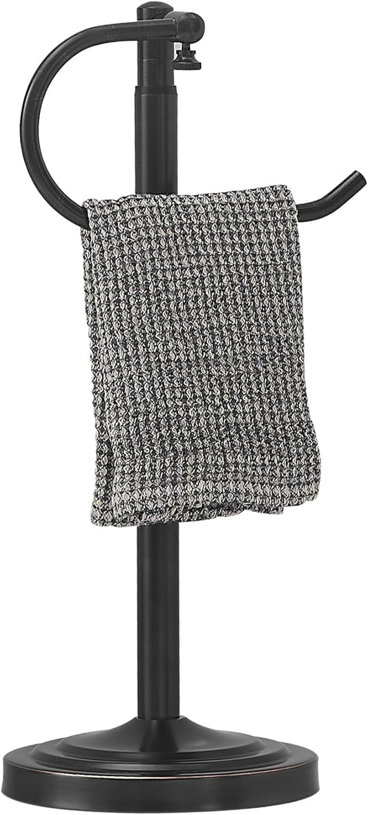 RFOUO Hand Towel Holder Stand,Standing Towel Racks for Bathroom,Hand Towel Holder for Bathroom Kitchen Vanity Countertops,Stainless Steel Adjustable Towel Bar 16.5-26 Inch(Oil Rubbed Bronze)