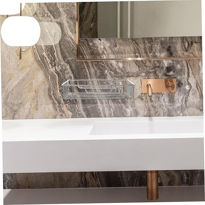 Hemobllo Multi Functional Stainless Steel Wall Shelf for Bathroom Kitchen Easy Installation Space Saving Storage Rack for Toiletries Shampoo and Items Stylish Design