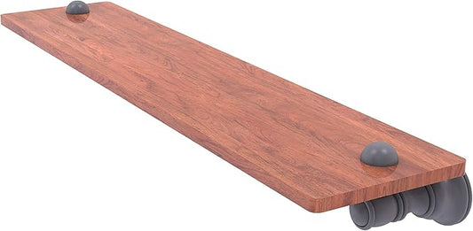 Allied Brass CL-1-22-IRW Carolina Collection 22 Inch Wood Shelf, Matte Gray