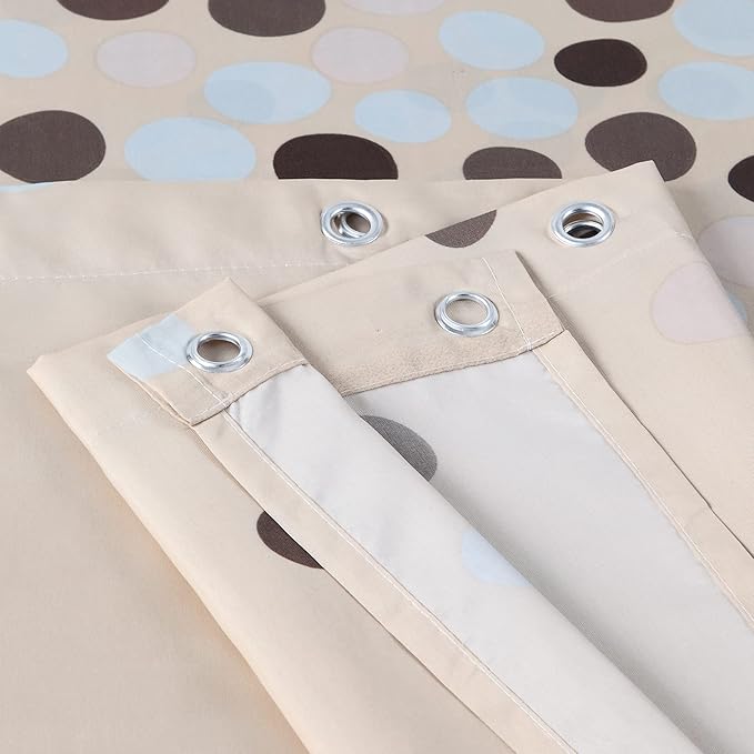 Long Fabric Shower Curtain, Sand Khaki Brown Ombre Polka Dot Shower Curtains for Bathroom, Waterproof Bathroom Curtains, 72" W x 78" H