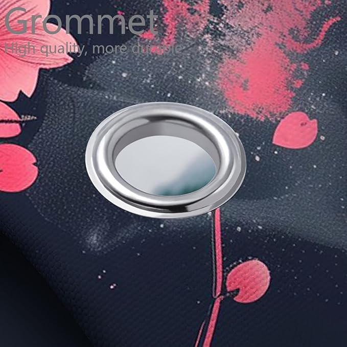Cherry Blossoms Bathroom Shower Curtain Set with Rug, Toilet Lid Cover and Bath Mat, Pink Moon Japanese Anime Bathroom Shower Curtain with 12 Hooks Accessories Decorative