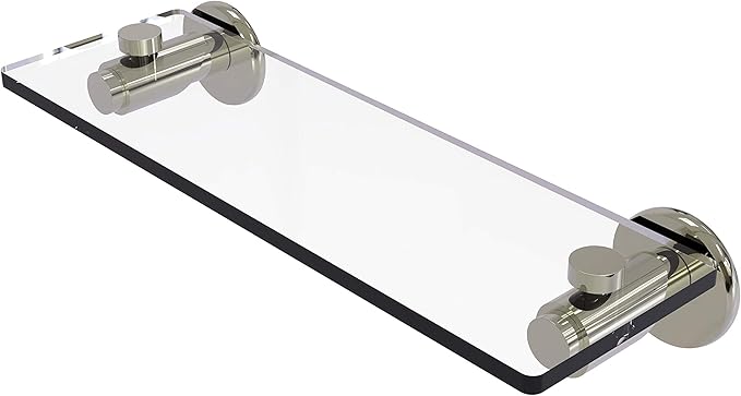 Allied Brass TR-1/16-PNI Tr 1 Tribecca Collection Inch Vanity Beveled Edges Glass Shelf, 16 Inch, Polished Nickel