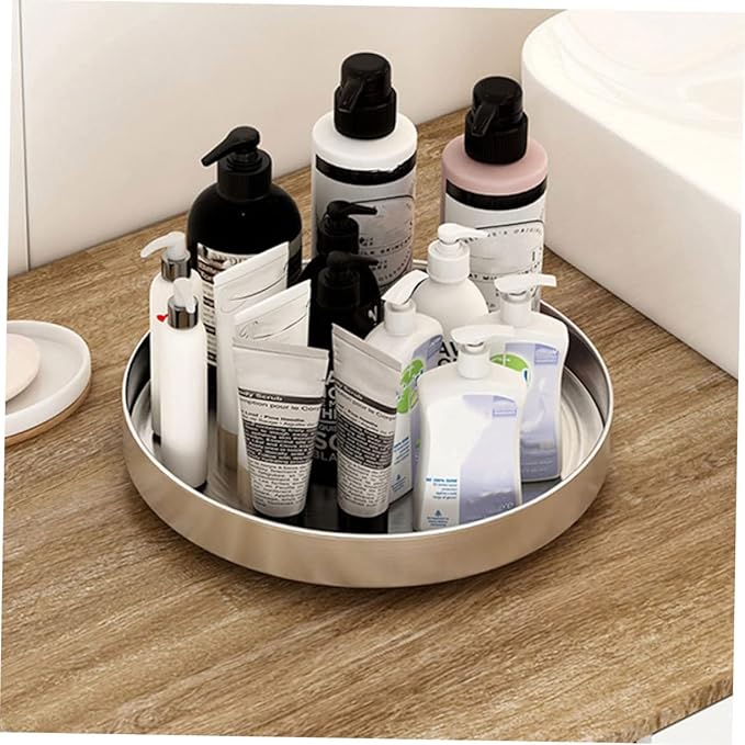 Glass Shelf for Bathroom ，Glass Aluminum，Rotating Storage Rack Kitchen Decor Accessories Spice Tray