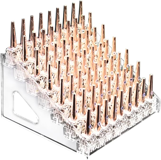 7 Tiers Acrylic Nail Polish Organizer Rack,Paint Rack Gel Nail Polish Shelf Display,Essential Oils Holder Makeup Organizer,Cosmetic Eyeglasses Lash Display ﻿