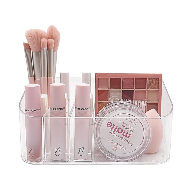 SUNFICON Makeup Organizer Holder Cosmetic Storage Box with Makeup Tray Holder Organizer Cosmetic Display Case