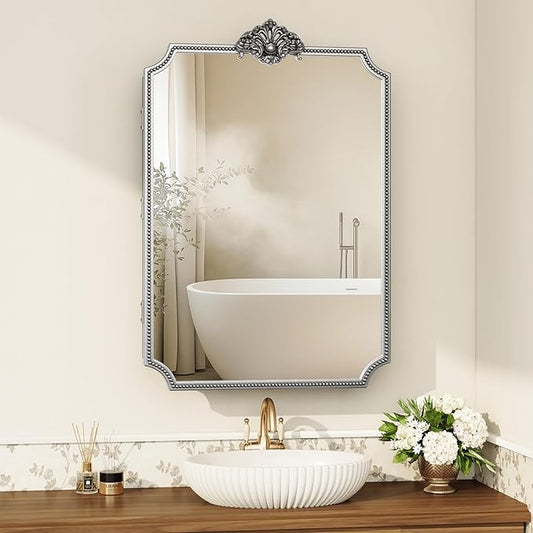 24x35 Inch Medicine Cabinets for Bathroom, Medicine Cabinet Mirror with Storage, All-Metal Frame, Sturdy & Heavy Shelves, Easy Assembly (Silver)