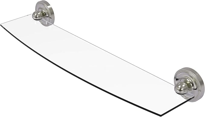 Allied Brass R-33/24-SN R 33 Regal Collection Inch Glass Shelf, 24 Inch, Satin Nickel