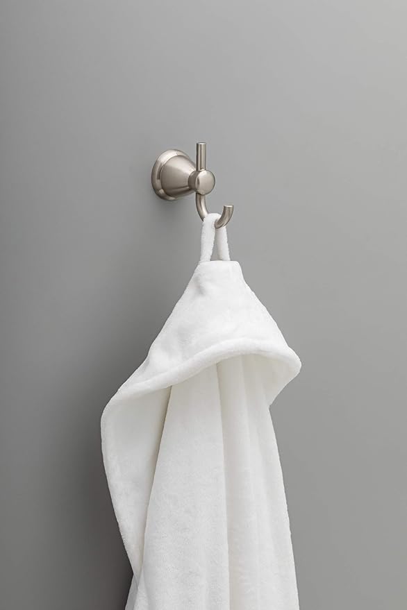 Franklin Brass Kinla 5-Piece Bathroom Set Satin Nickel 18" and 24" Towel Bar Racks, Toilet Paper Holder, Ring, Hook KIN5PC-SN