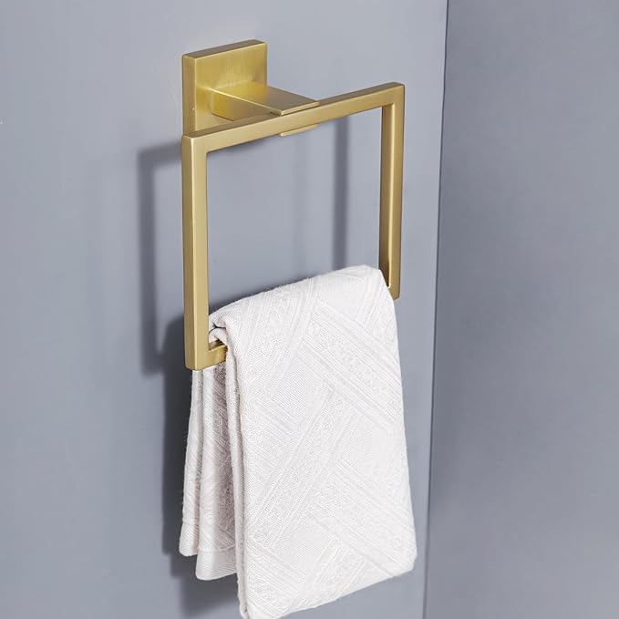 10-Piece Brushed Gold Bathroom Hardware Set SUS304 Stainless Steel, 2×23.6" Towel Bars, 2 Towel Rings, 2 Toilet Paper Holders & 4 Towel Hooks Wall Mounted Bathroom Accessories Set