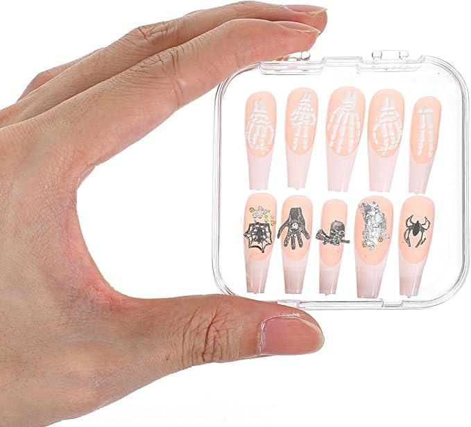 48 PCS Press on Nail Storage Box with 216 PCS Adhesive Double Sided Tape, Nail Packaging for Press Ons Presses on Nails Container Acrylic Nails Display Box for Fake Nailes Storage Display Art Business