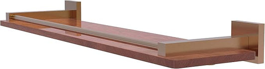 Allied Brass MT-1-22-GAL-IRW Montero Collection 22 Inch Solid IPE Ironwood Gallery Rail Wood Shelf, Brushed Bronze