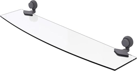 Allied Brass 433T/24 Venus Collection 24 Inch Twist Accents Glass Shelf, Matte Gray