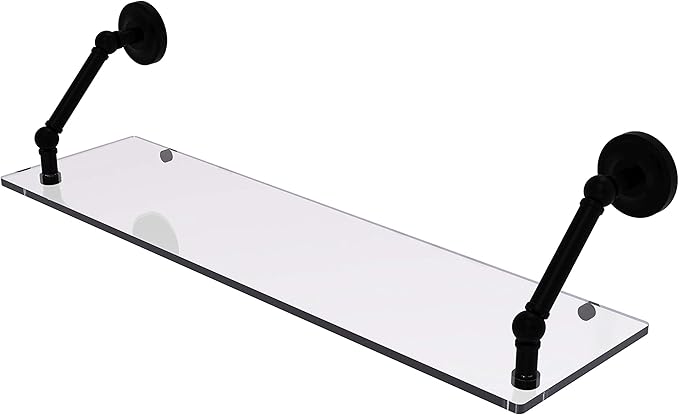 Allied Brass PR-1-30 Prestige Regal Collection 30 Inch Floating Glass Shelf, Matte Black
