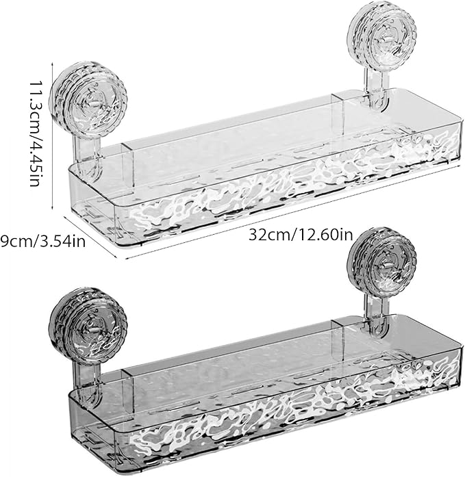 Strong Suction Bathroom Shelf Space Saving Easy Installation for Smooth Surfaces Great for Organizing Toiletries Student Dorm Bathroom Storage