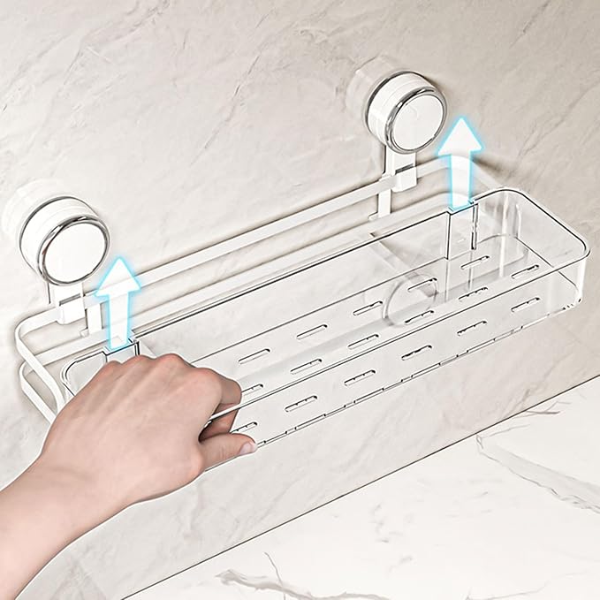 Sturdy Bathroom Shelf with Suction Cup Designs On Any Smooth Surfaces Water and Sturdy