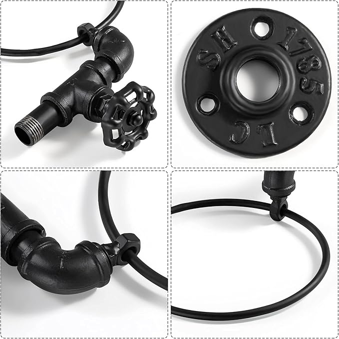 Farmhouse Bathroom Decor, garini Rustic Water Spigot Towel Holder, Black Metal Hand Towel Holder for Bathroom Living Room Toilet.