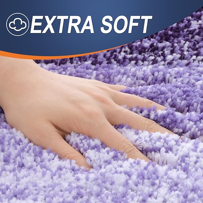 OLANLY Bathroom Rugs Mat 34x21, Extra Soft Absorbent Microfiber Bath Rugs, Rubber Backing, Quick Dry, Machine Washable Bath Mats for Bathroom Floor, Tub and Shower, Home Decor Accessories, Violet