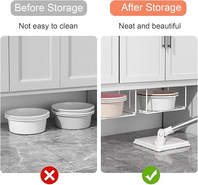 Wall-Mounted No-Drill Bathroom Shelf, Rust-Resistant Iron Floating Shelves with Wire Basket, Space-Saving Storage Organizer for Sink, Toiletries(Black,53cm/20.8in)