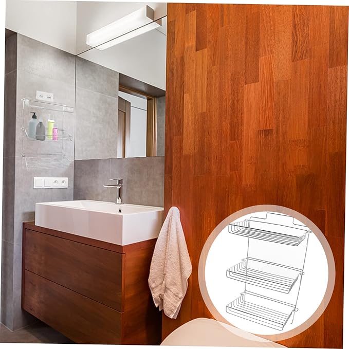 Stainless Steel Folding Storage Rack Adhesive Wall Mount Bathroom Shelves No Punch Sundry Rack