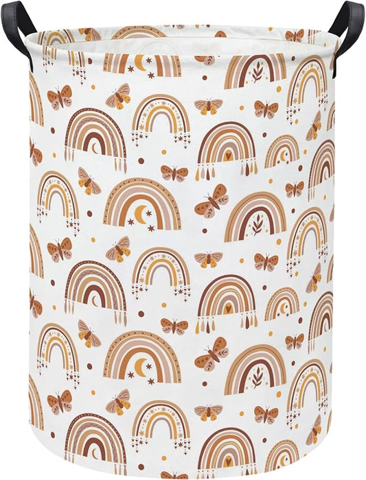 Baby Laundry Hamper kids laundry Basket Waterproof Storage Bin for Bedroom Toy Clothes Organizer Basket Woodland Animals Room D??cor(Rainbow)