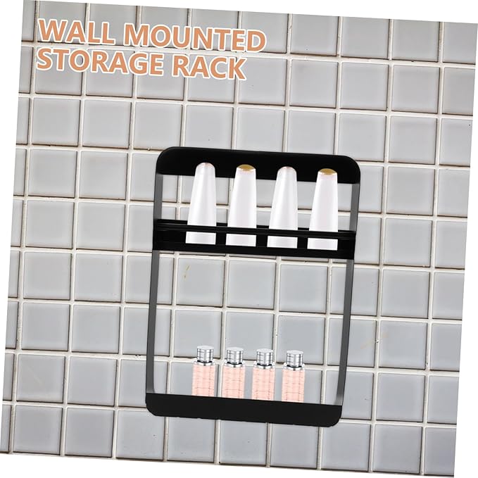 Wall-Mounted Multi-Functional Bathroom Shelf for Easy Storage of Shampoo and Cosmetics No Drilling Required Space-Saving Design Two Organizer for Toiletries and Beauty Products
