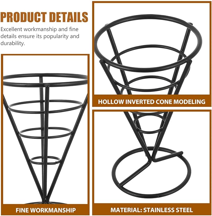 Glass Shelf for Bathroom ，Glass Aluminum，French Fries Stand Pot Potato Chip Holder Display Basket Kitchen