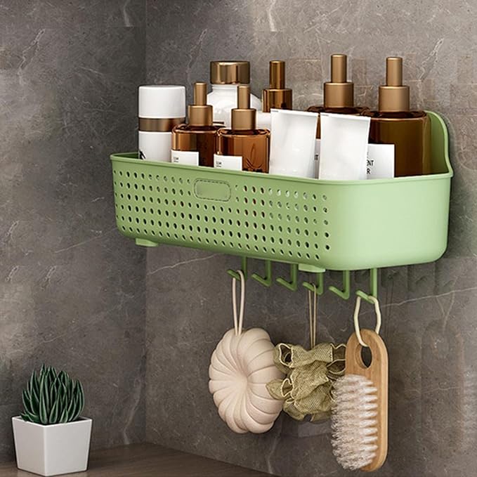 Bathroom Shelf Easy Installation Cosmetic Toiletries Organiser Wall Hanging Storage Rack for Small Spaces Bathroom Countertop Organizer