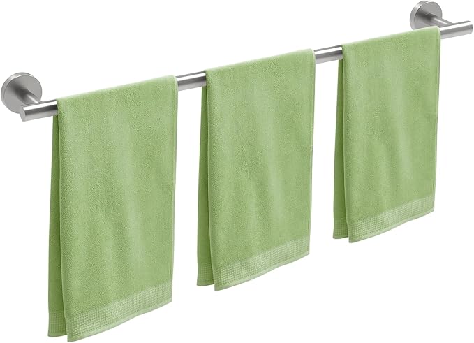 Brushed Nickel Towel Bar for Bathroom, Towel Rack for Bathroom Wall Mounted 30 Inch, SUS304 Stainless Steel Towel Rods for Bathroom, Total Length 32-Inch Bath Towel Holder, Modern Home Decor