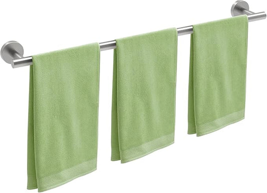 Brushed Nickel Towel Bar for Bathroom, Towel Rack for Bathroom Wall Mounted 30 Inch, SUS304 Stainless Steel Towel Rods for Bathroom, Total Length 32-Inch Bath Towel Holder, Modern Home Decor