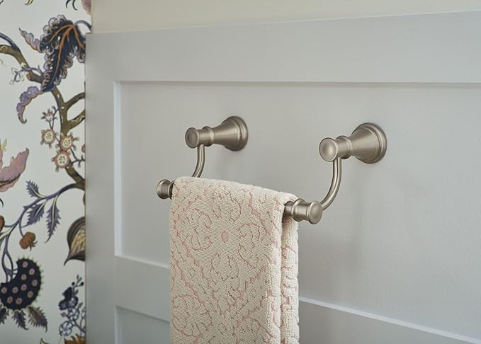 Moen Belfield Brushed Nickel 9-Inch Bathroom Hand -Towel Bar, YB6486BN