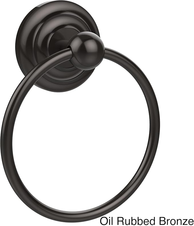 Allied Brass QN-16 Que Towel Ring, Polished Chrome