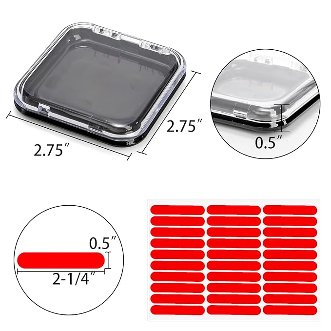 Jucoan 32 Pack Press on Nails Boxes, 2.75 x 2.75 Inch Press on Nail Display Case, Acrylic Fake Nails Storage Package Containers with 120 Adhesive Nail Tapes for Press on Nail Business Nail Art Salon