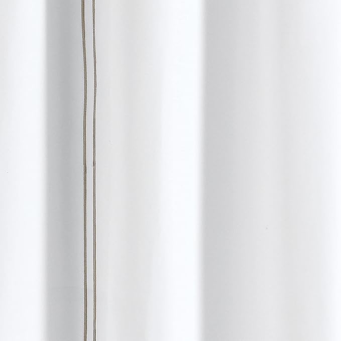 Lush Decor Hotel Collection Shower Curtain Single 72" W x 72" L White & Wheat - White Shower Curtains for Bathroom - Bathroom Curtain - Modern Decor