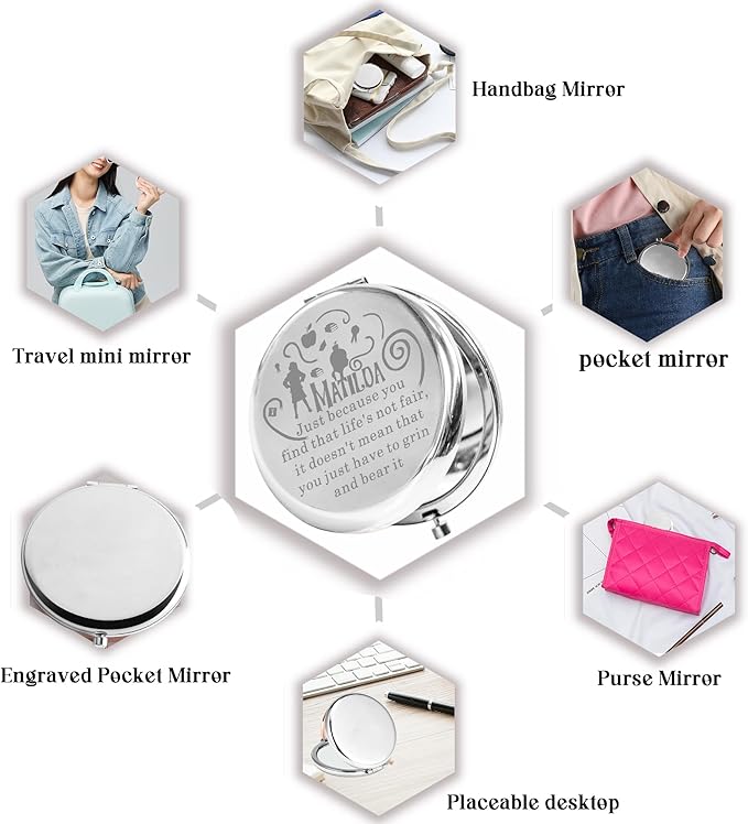 BAUNA The Musical Gift Musical Fan Gift Theatre Pocket Mirror for Friend Family Drama Lover Gift (Just Because CMS)