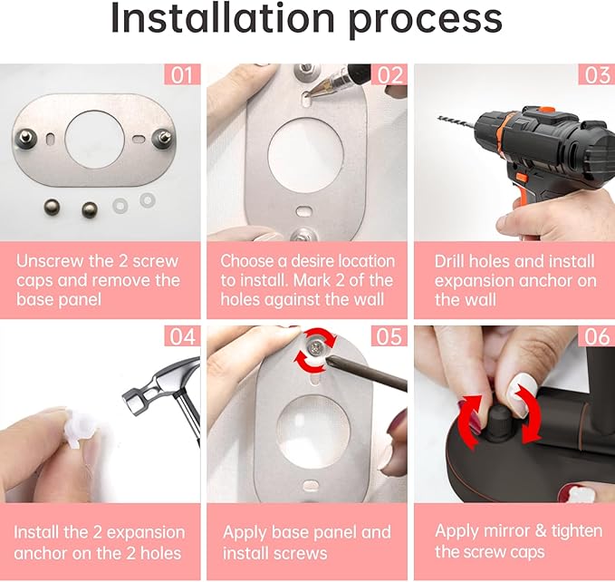 FUNTOUCH 30X/1X Wall Mounted Lighted Makeup Mirror, 5000mAh Rechargeable Double Sided Magnifying Bathroom Mirror, 3 Color Modes Touch Dimmable Extended Arm 360 Rotation, Antique Bronze