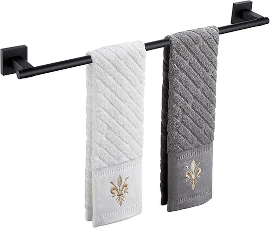 Suyar Matte Black Towel Bar, SUS304 Stainless Steel Bathroom Towel Holder, 23.5 Inches, Wall Mounted