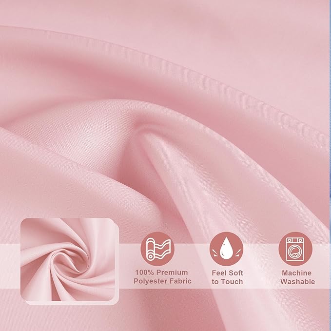 AooHome Fabric Shower Curtains, Cloth Ombre Pink Shower Curtain Sets, Washable Fabric Pink and White Shower Curtain, Rustic Farmhouse Bathroom Shower Curtains, 72x78 Inches