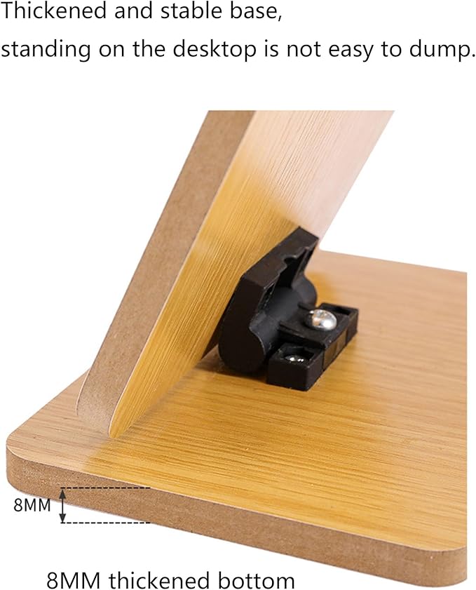 1 PC Rectangular Compact Table Mirror Vertical Wood Frame Mirror Table Mirror 90 Degree Rotation Makeup Mirror Back Stand Makeup Mirror (Vertical)