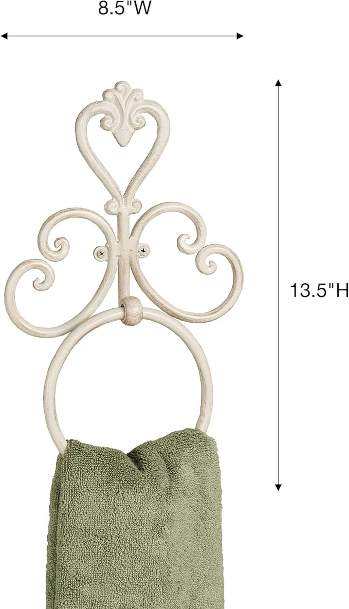 Aldabella Handpainted Towel Ring Creamy Gold - 13.5 Inches High