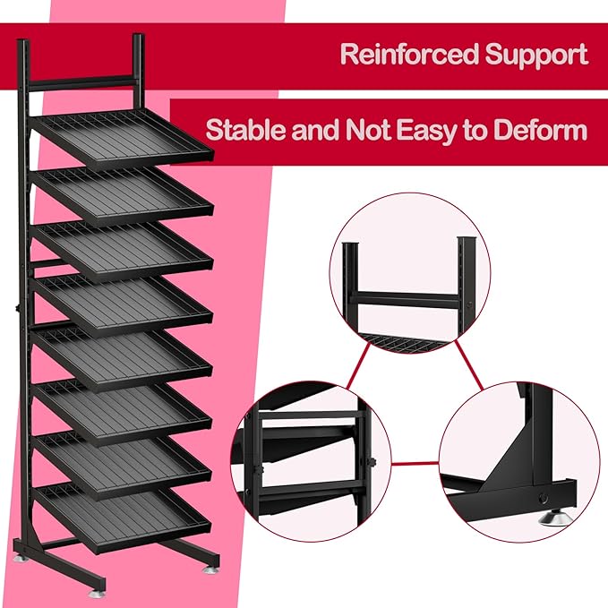 Nail Polish Rack - 8 Tier Tilting Nail Polish Bottle Metal Shelf, Extra Large Capacity for Essential Oil Storage Suitable for Nail Salon eauty salonRetail Store
