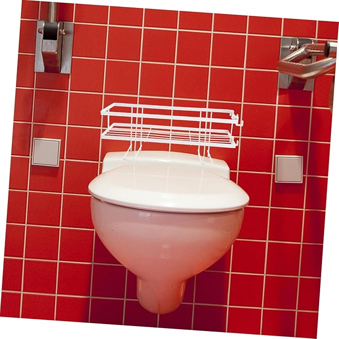SHINEOFI Bathroom Shelves Toilet Storage No Drill Paper Holder Rack Tissue Box Shampoo Holder