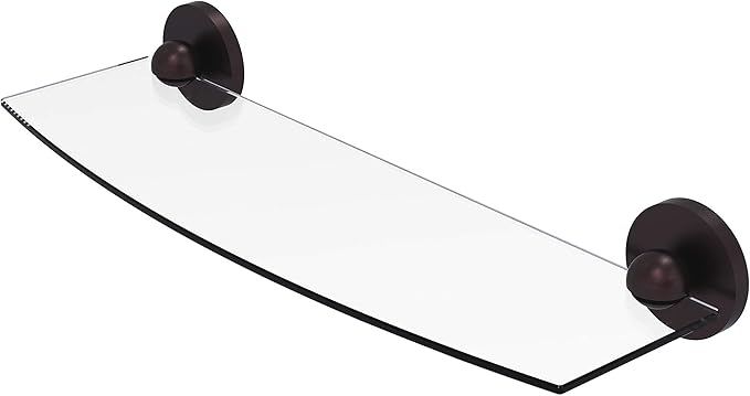 Allied Brass 1033/18 Skyline Collection 18 Inch Glass Shelf, Antique Bronze