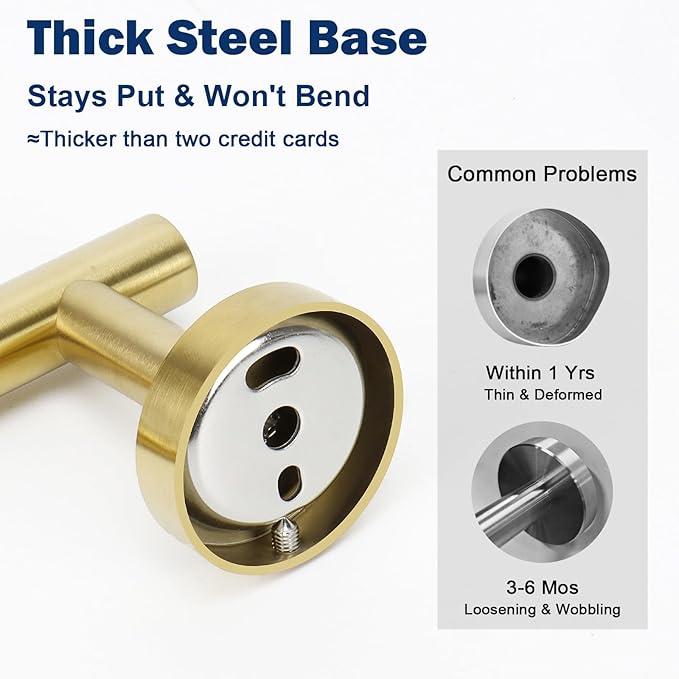 NearMoon Bathroom Toilet Paper Holder, Premium SUS304 Stainless Steel Rustproof Wall Mounted Toilet Roll Holder for Bathroom, Kitchen (1 Pack, Brushed Gold)