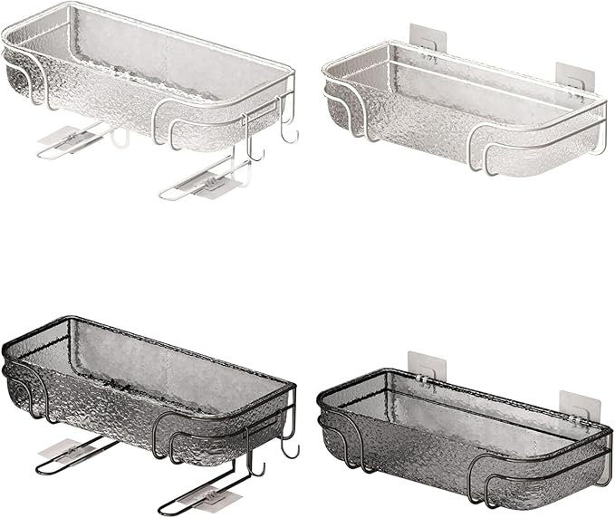 Wall Mounted Bathroom Shelves Adhesive Bathroom Shelf Functional Hanging Storage Holder Rack for Home Decors Materials