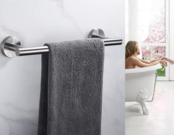 12 Inch Towel Bar for Bathroom 9/12/16/24/28/33 Inch Kitchen Hand Towel Holder Brushed Nickel SUS304 Stainless Steel RUSTPROOF Wall Mount Towel Rod (1, Brushed Nickel, 12 Inch)
