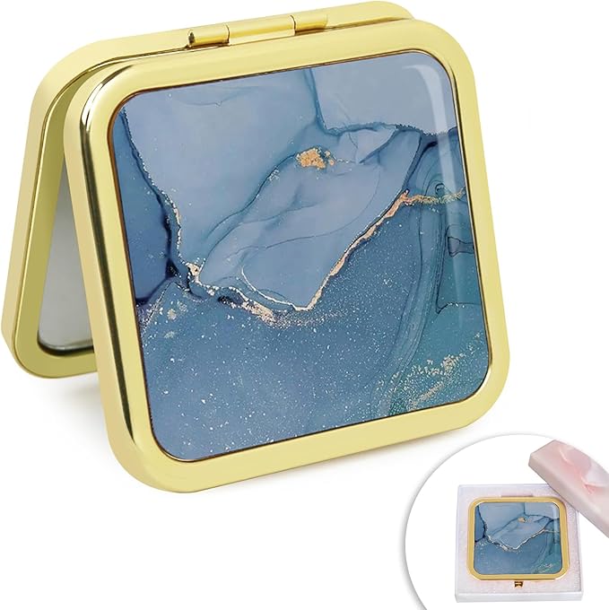 Pocket Mirror for Women Small Travel Mirror Magnifying Purse Mirror Compact Unique Gift for Girls Gold