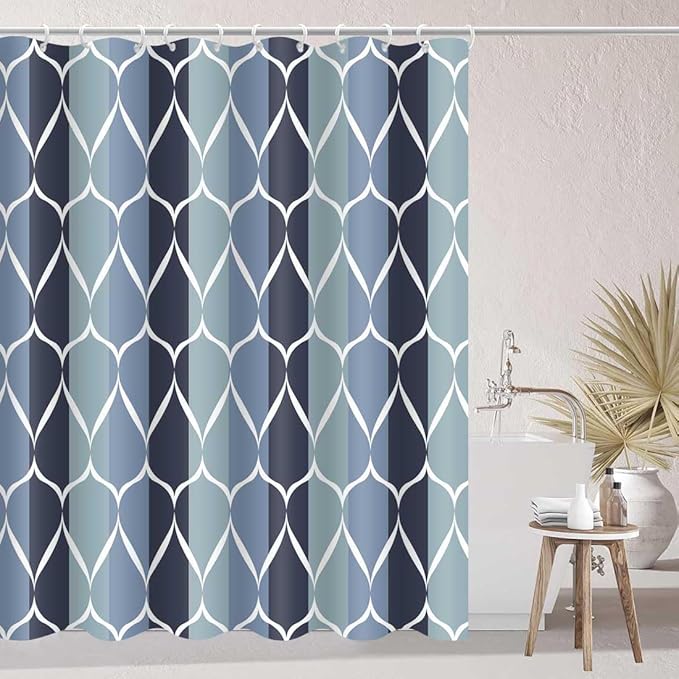 Blue Shower Curtain Modern Bathroom Shower Curtain Waterproof Fabric Machine Washable Shower Curtains 60 x 72 Inches