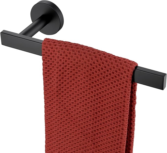 Hand Towel Rings Matte Black Bathroom Towel Holder Modern Small Bath Towel Bars Stainless Steel Wall Mount AN3001MB