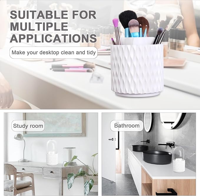 Ochine Acrylic Makeup Brush Organizer with Dustproof Lid, Travel Cosmetic Brush Storage Box - Clear Eyebrow Pencil Holder for Vanity