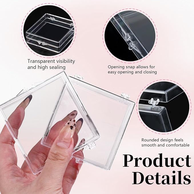 8 Pack Press On Nail Organizer, Nail Packaging for Press Ons, Clear Plastic Fake Nail Holder Organizer Acrylic Nail Display Storage Box for Nail Business Art Salon (Transparent)